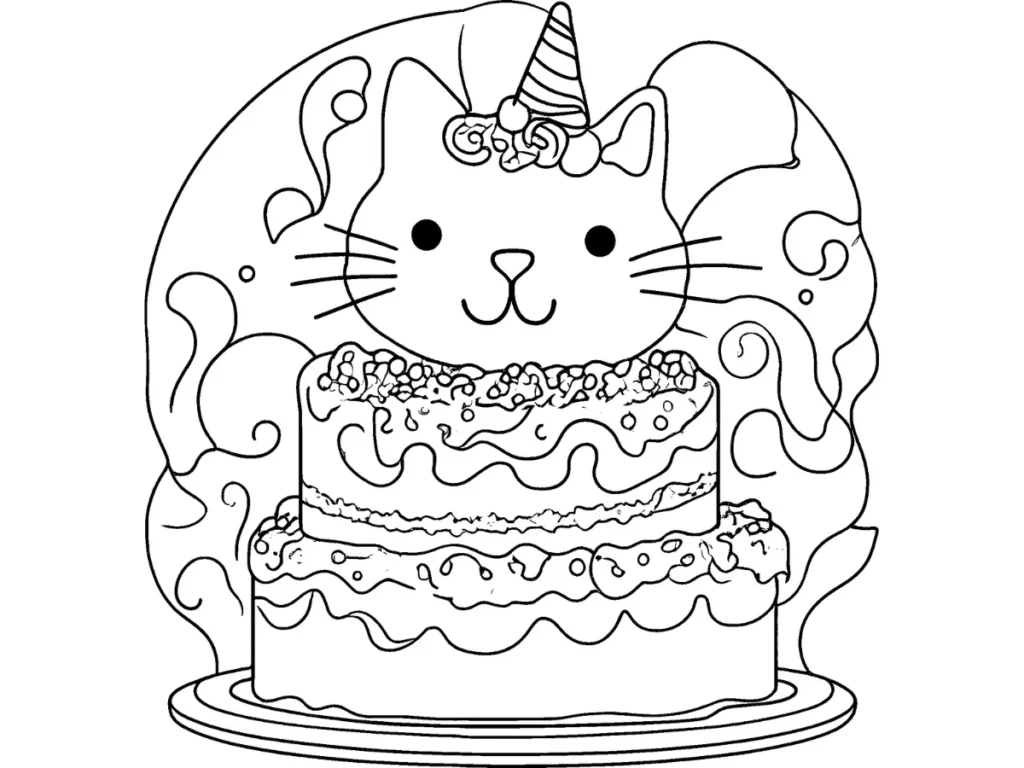 Cakey Cat’s frosting in yummy yellows.