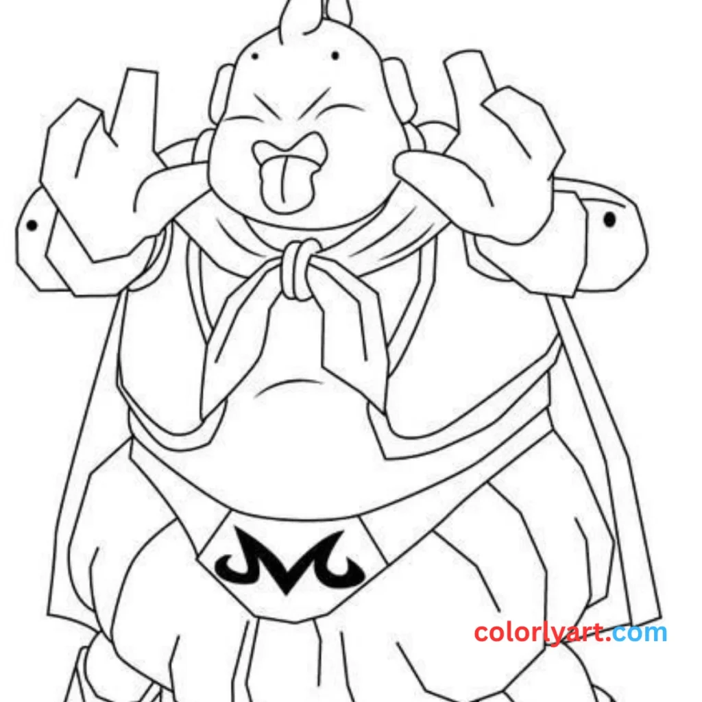 Color Majin Buu’s cape in white.