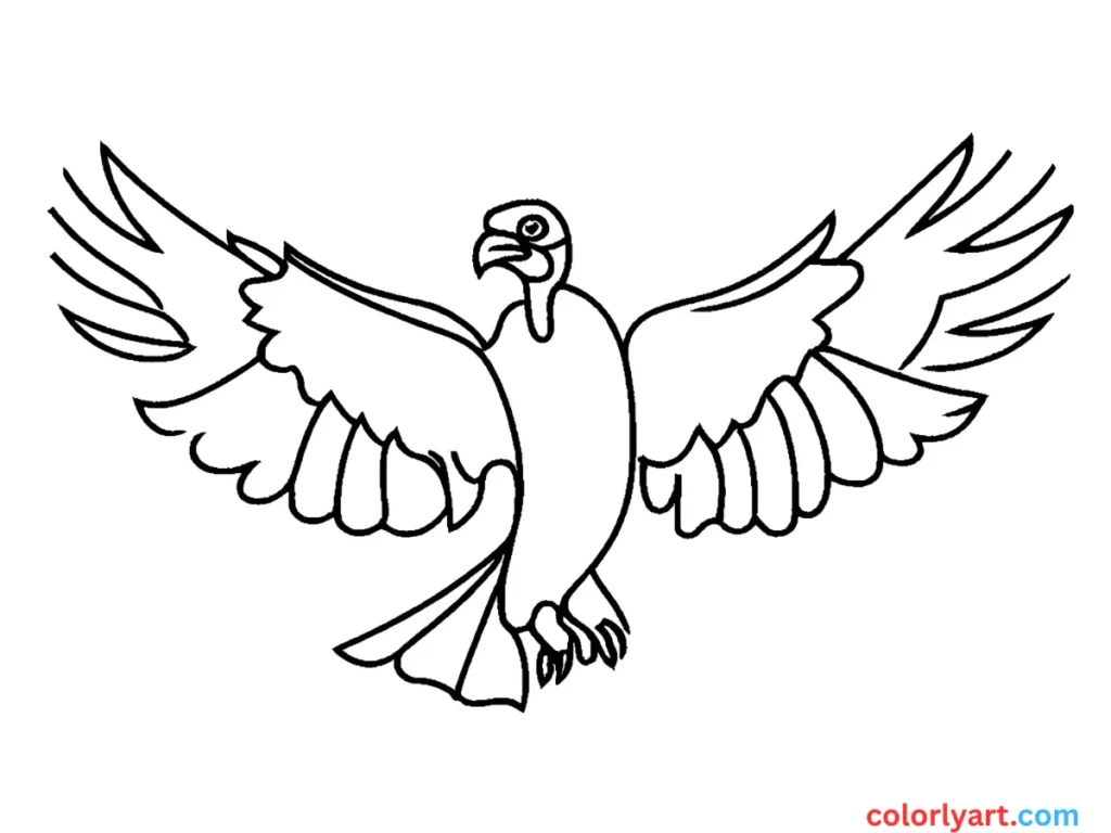 Create a bold vulture circling above.