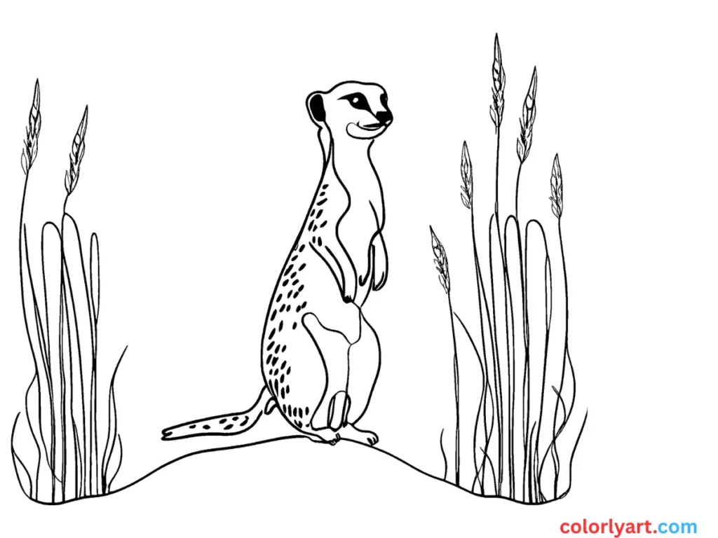 curious meerkat standing tall.