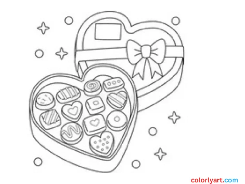 Decorate a heart-shaped gift box.