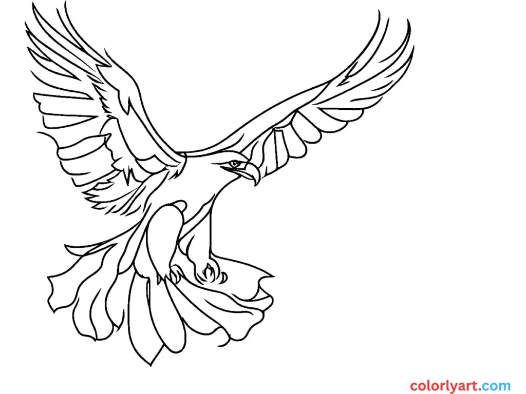 Design a soaring eagle with sharp eyes.