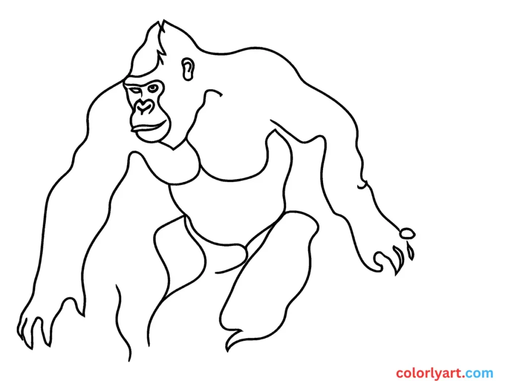 fierce gorilla beating its chest.