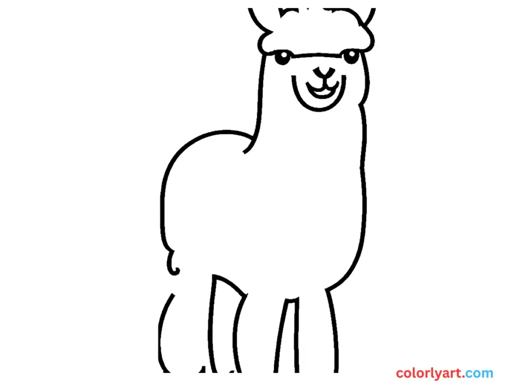 fluffy llama with a happy smile.