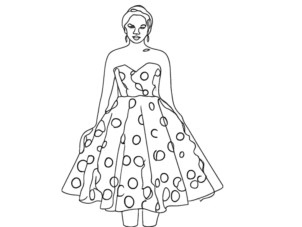 Gabby’s dress pop with polka dots.
