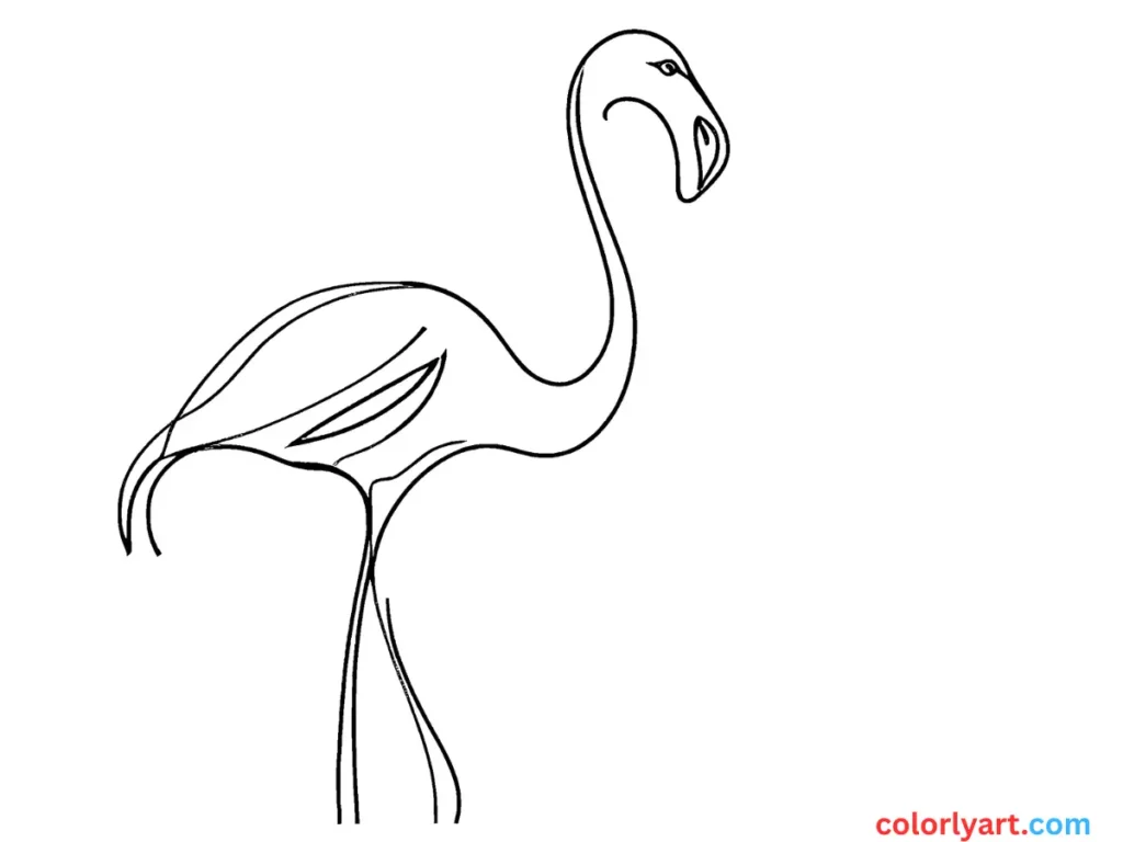 graceful flamingo in bright pink.