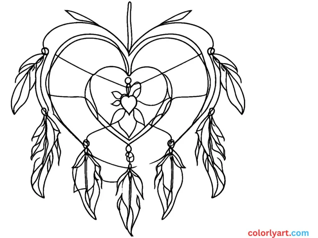 heart-shaped dreamcatcher.