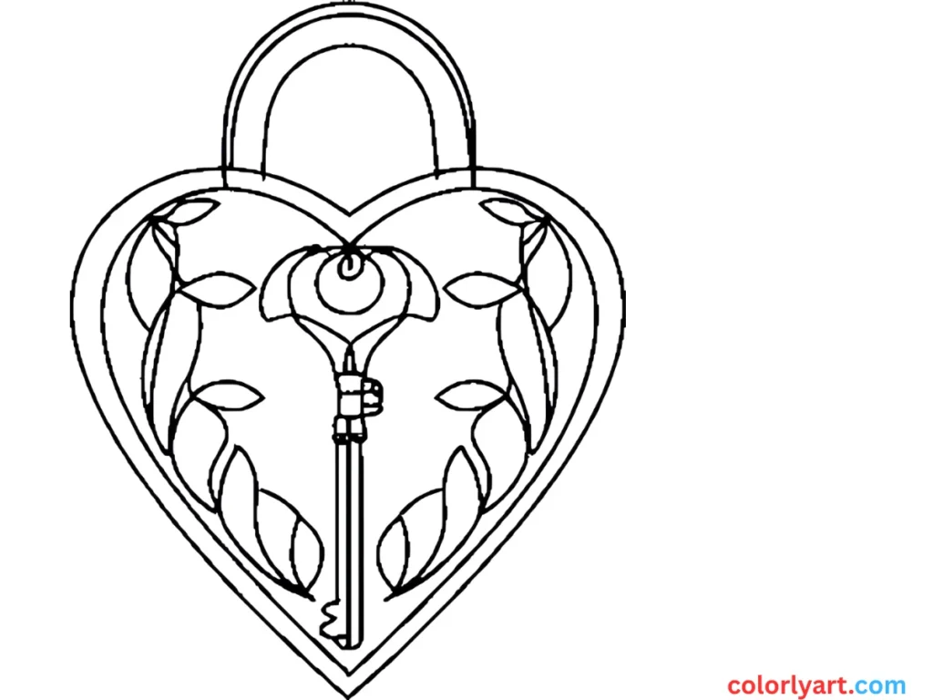 heart-shaped lock and key.
