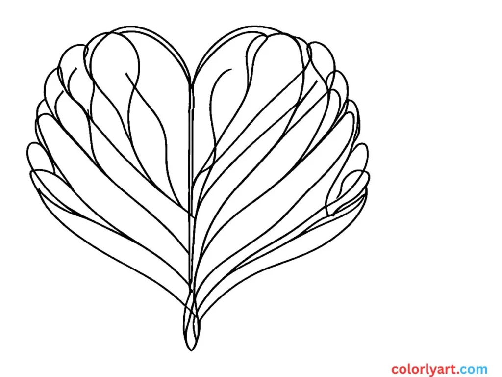 heart-shaped peacock feather.