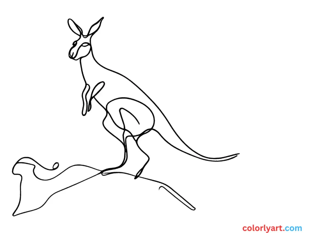 leaping kangaroo with a pouch.