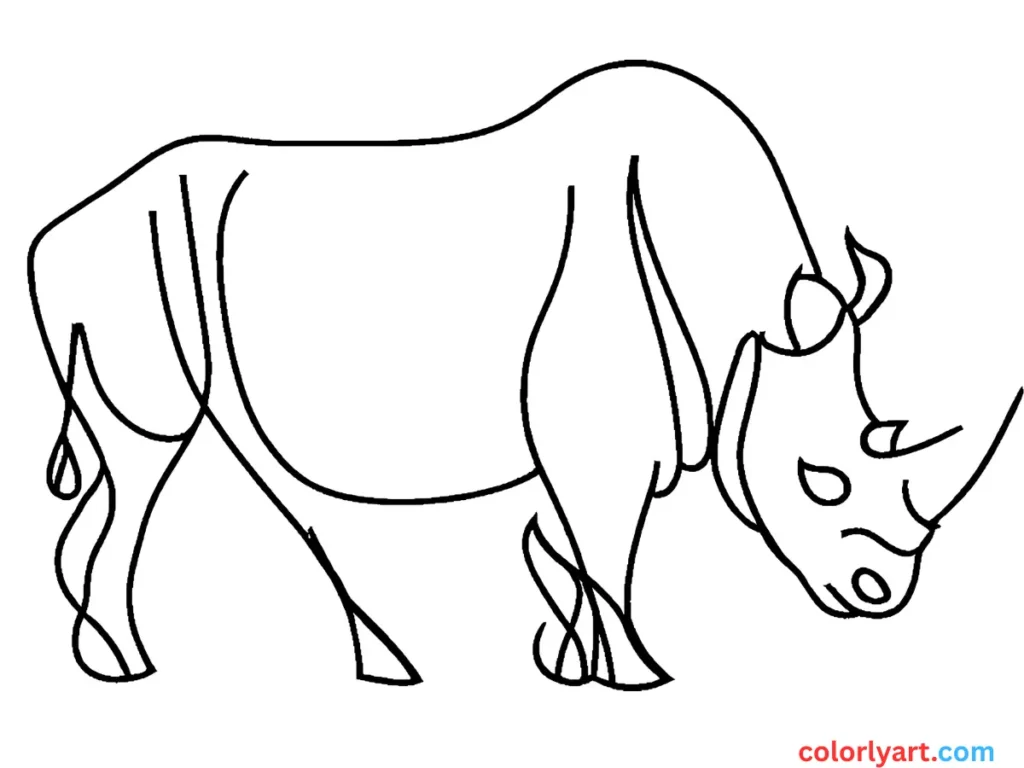 lumbering rhinoceros in grays.