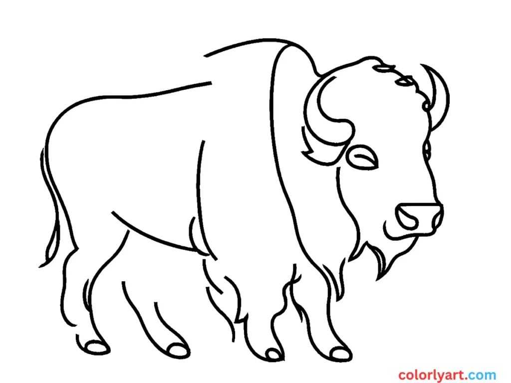 Design a mighty bison with a shaggy coat.