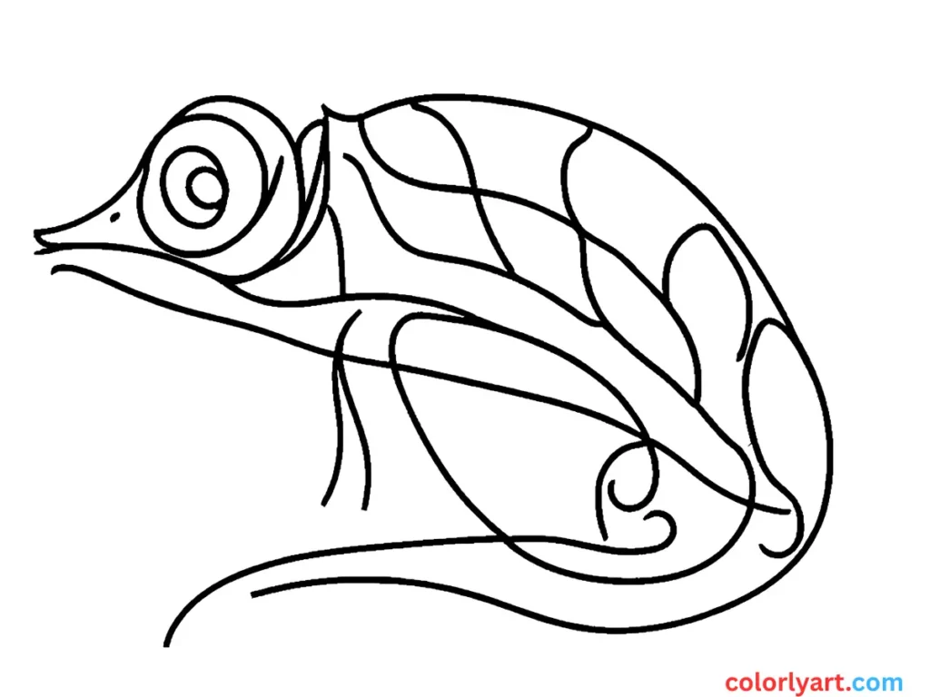 Paint a colorful chameleon blending in.