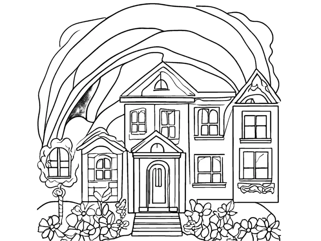 rainbow background for Gabby’s Dollhouse.