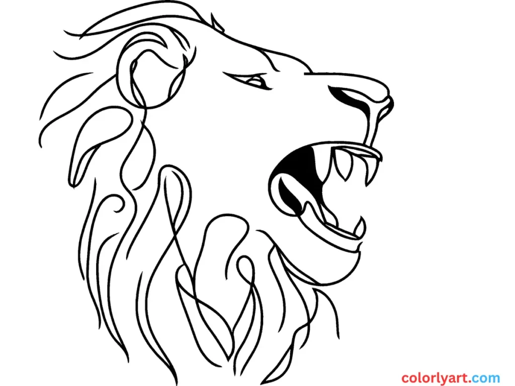 roaring lion with a golden mane.