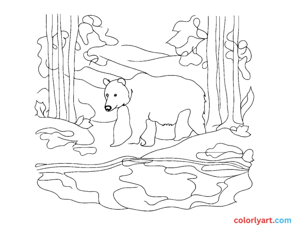 lumbering bear in cozy browns.
