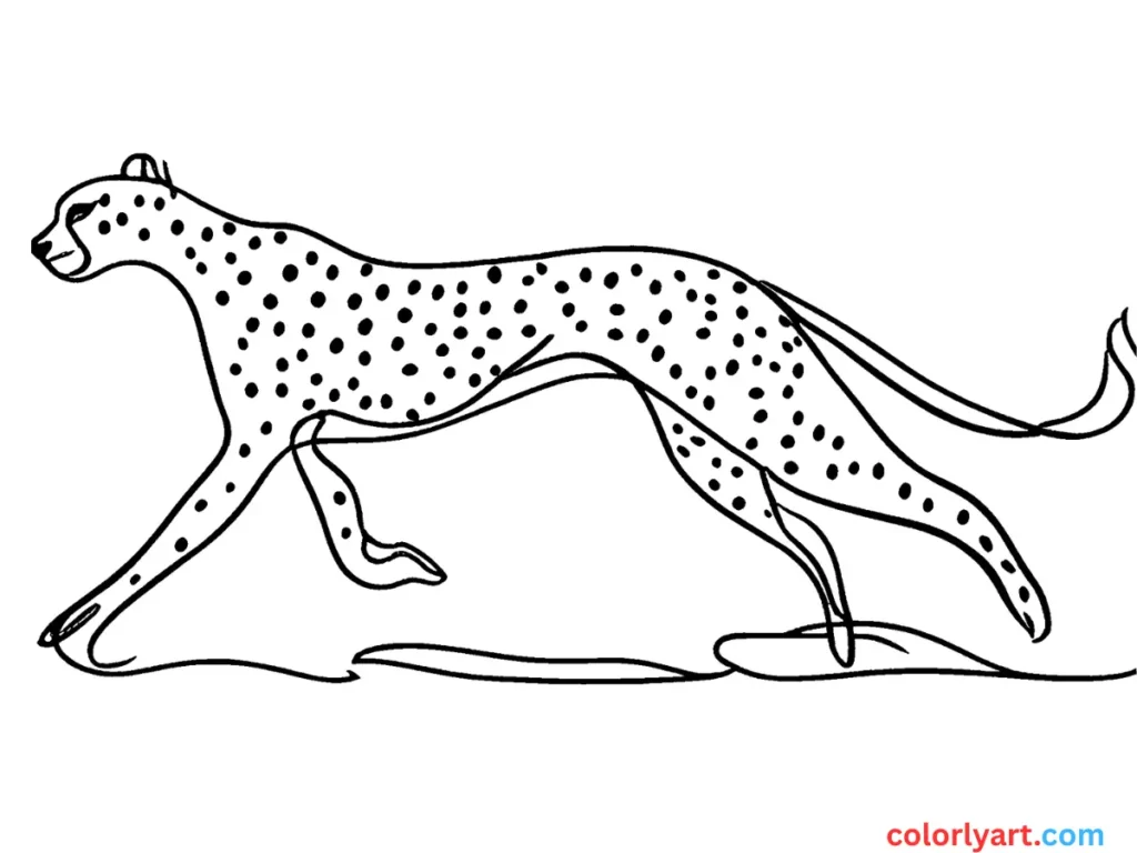 Design a spotted cheetah running fast.