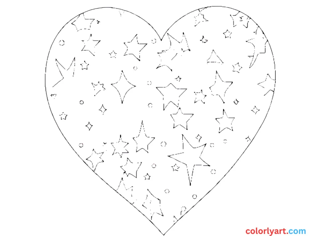 starry night with heart constellations.