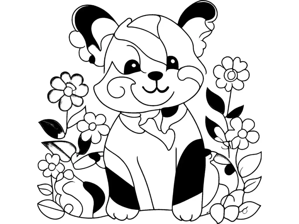Use bold colors for Pandy Paws’ stripes