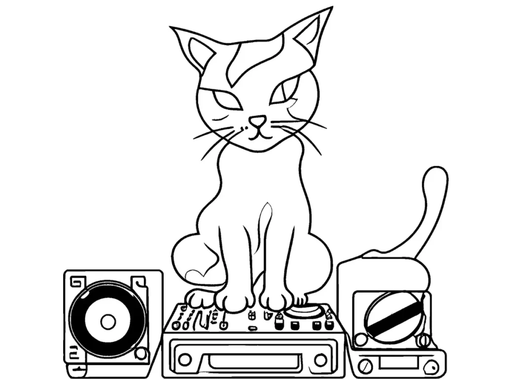 Use bold oranges for DJ Catnip’s speakers.