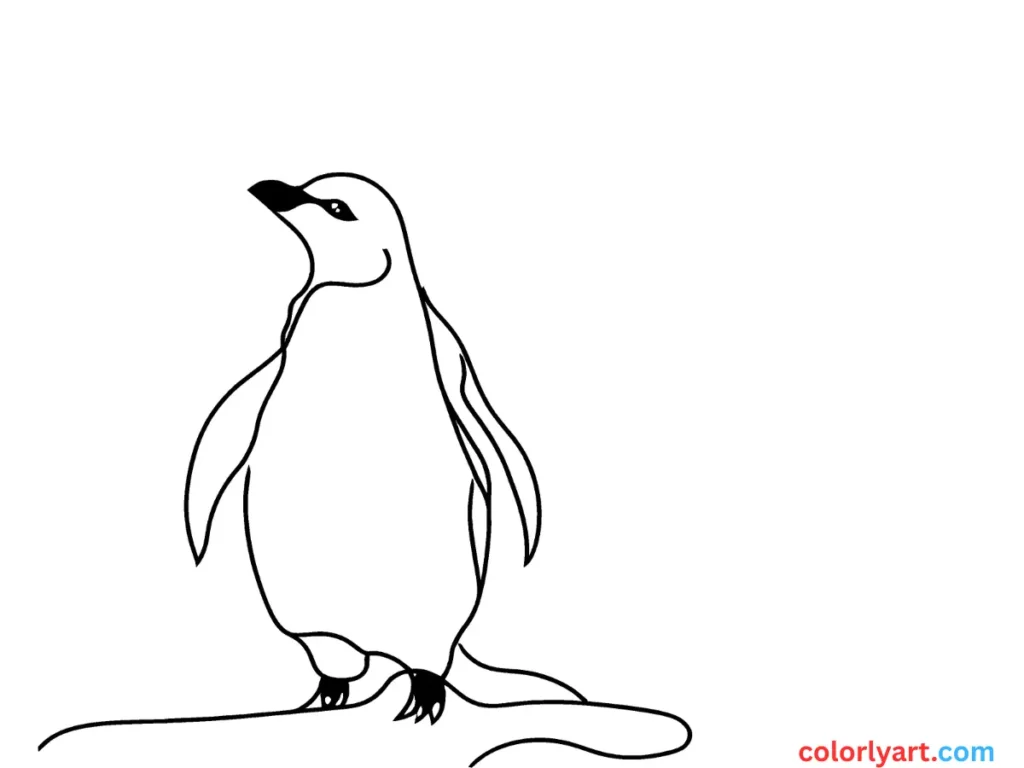 waddling penguin on icy slopes.