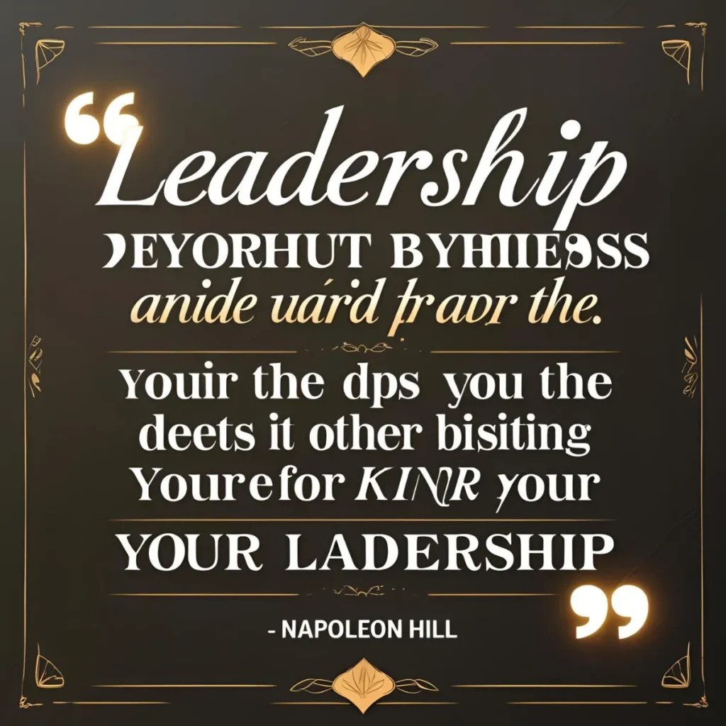 Leadership Napoleon Hill Quotes
