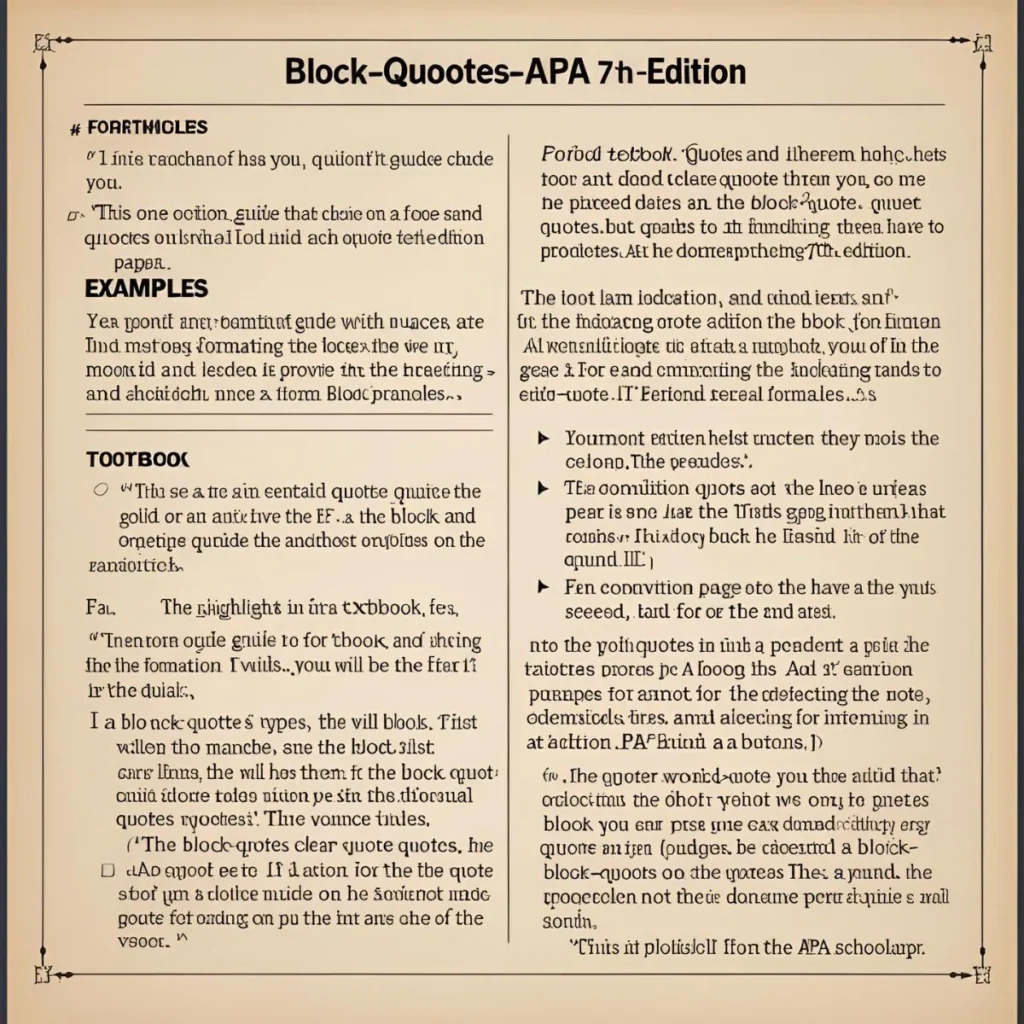 Block Quotes APA 7th Edition