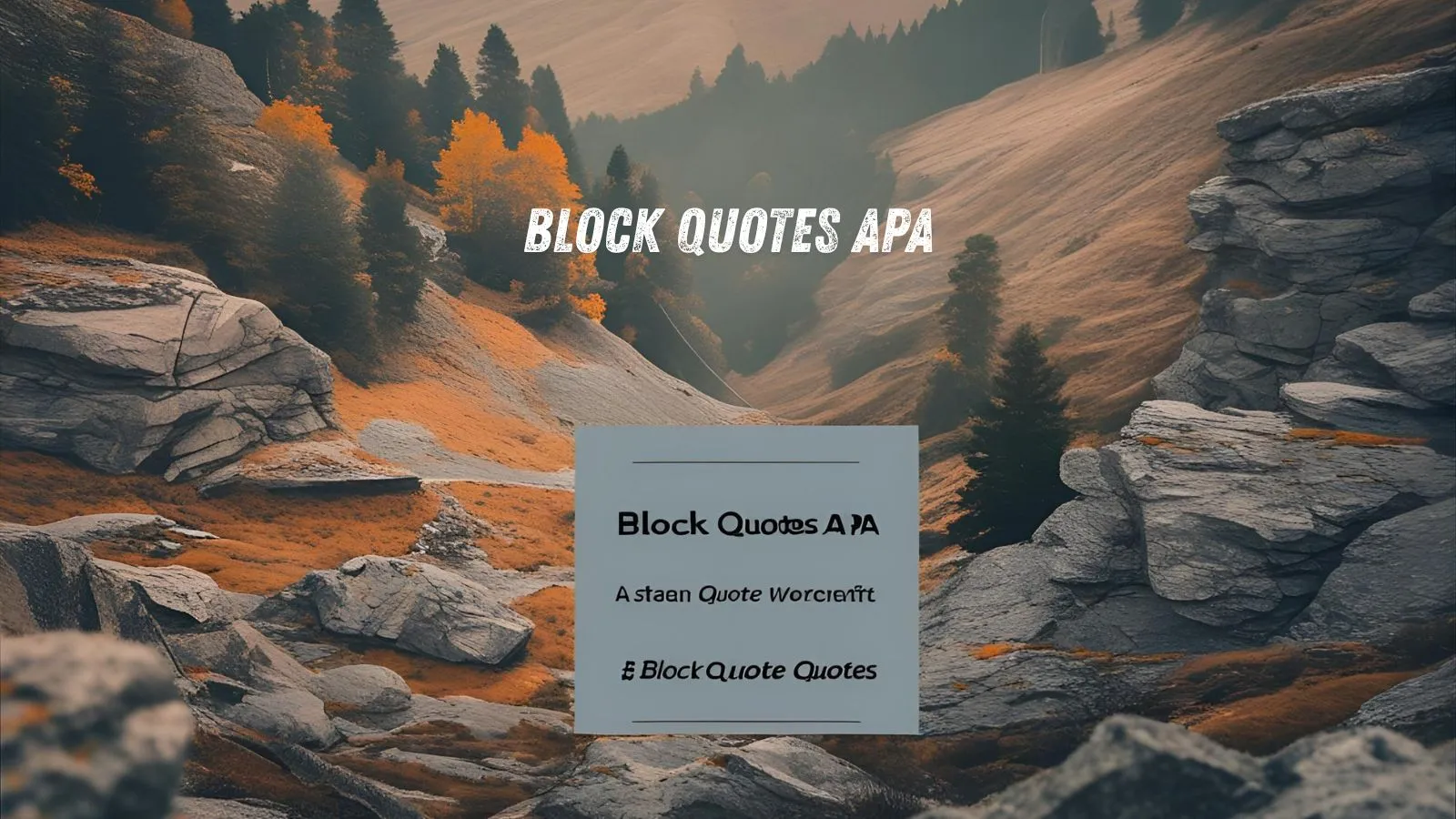 Block Quotes APA
