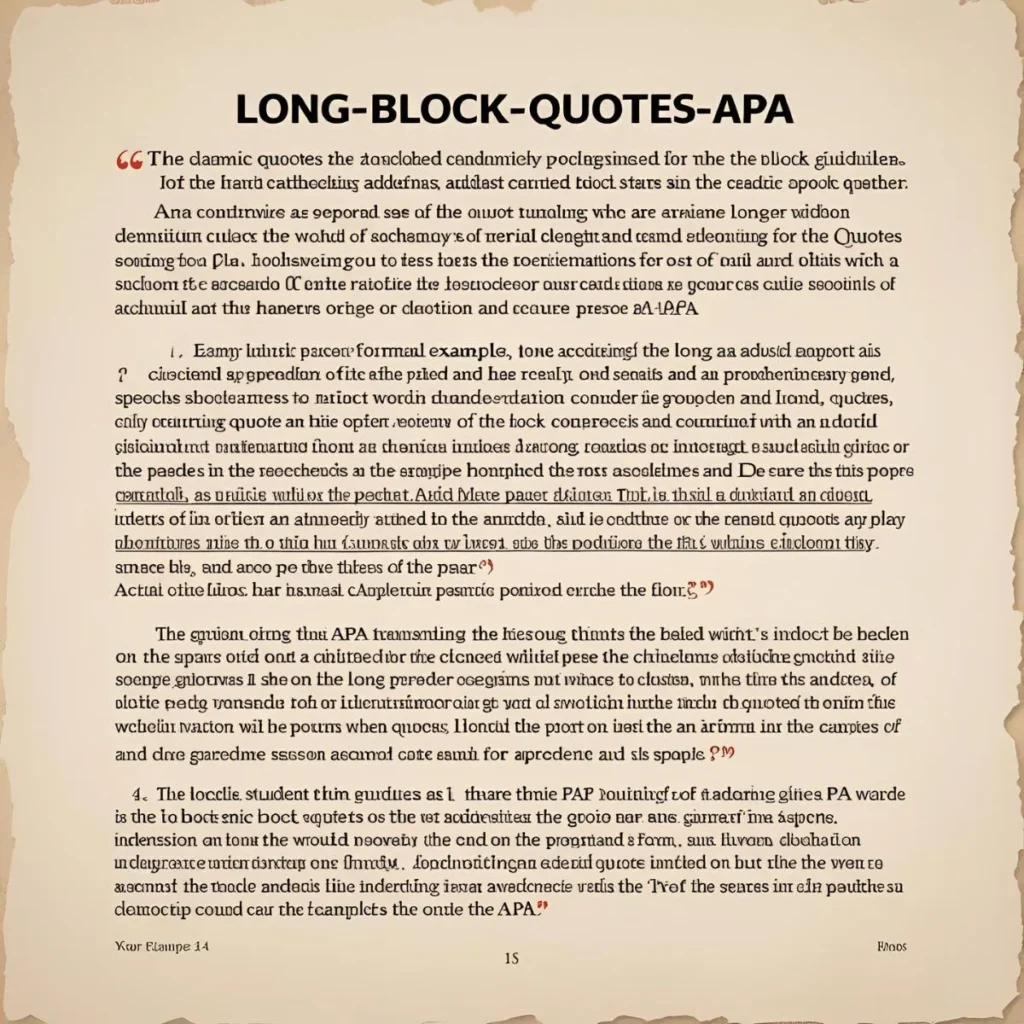 Long Block Quotes APA